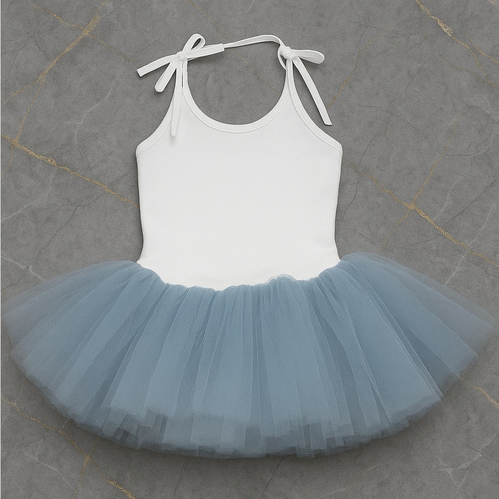 Charming White and Blue Tutu Dance Costume